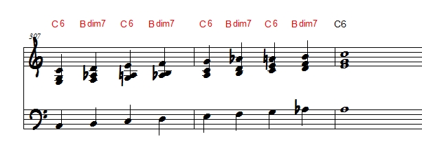 Locked hands block chord voicing