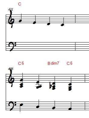 Steps for harmonizing a jazz melody with block chords