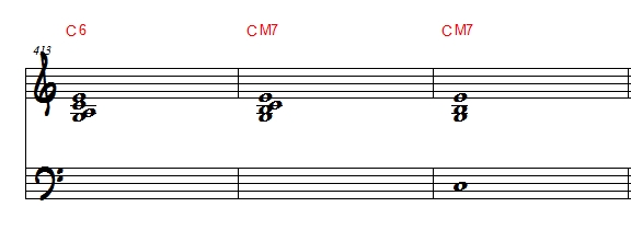 Block chord voicing with the third on top