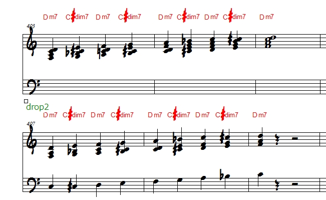 Minor seventh jazz piano block chord voicings