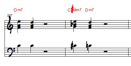 Block chord voicing with added tension