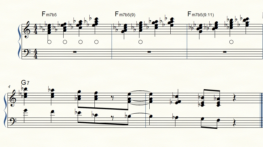 Altered dominant voicings connected by top-note motion